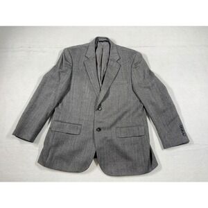 Joseph Abboud Men's Gray Herringbone 100% Lambswool Blazer Jacket Size 42 Short
